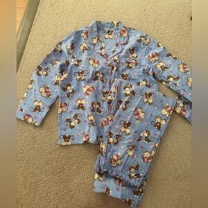 NWOT Flannel Blue Monkey Print Cozy  Pijamas
